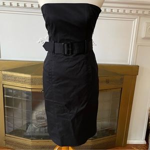 COPY - club monaco black strapless buckle belt dress